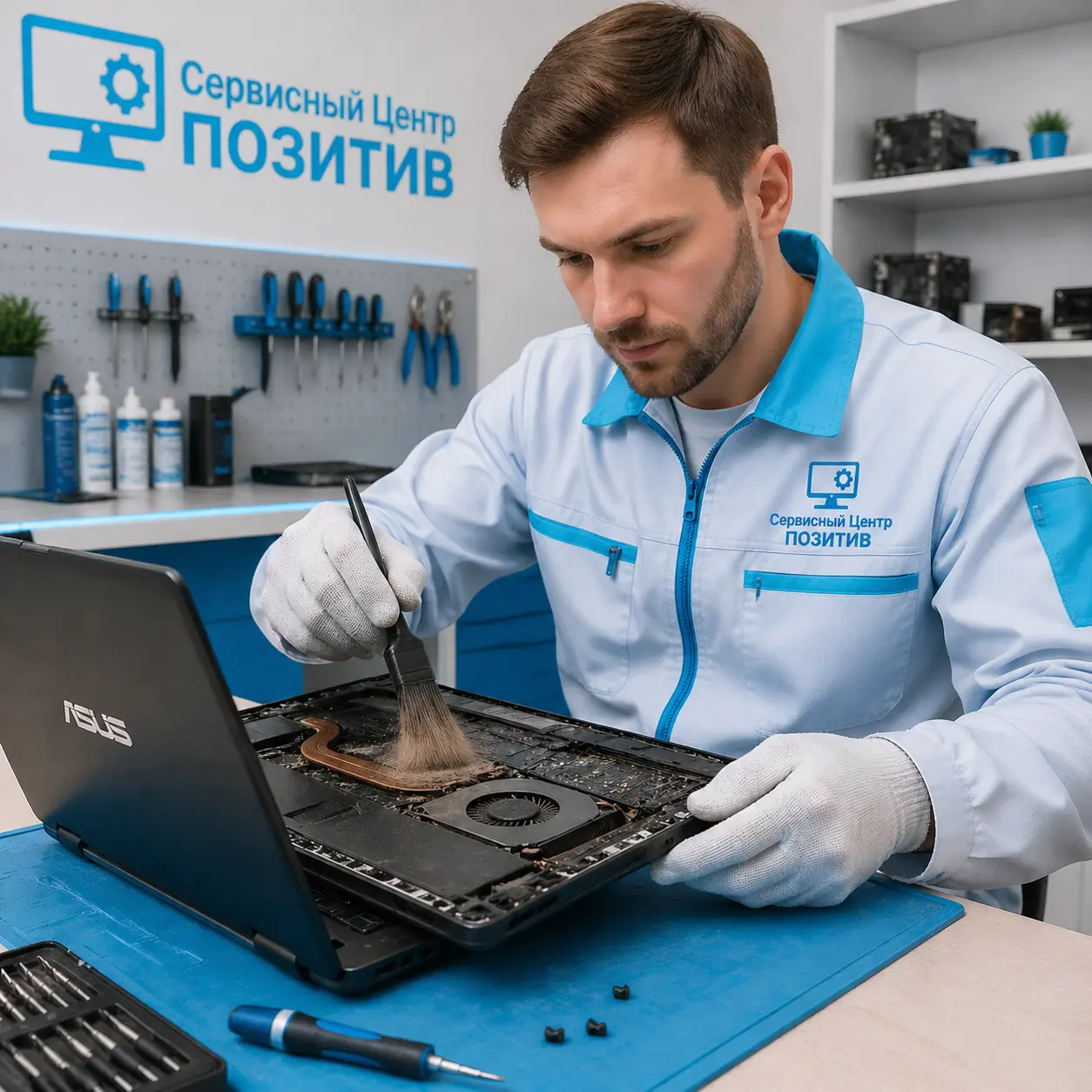 Чистка ноутбука Asus от пыли в Истре | Замена термопасты