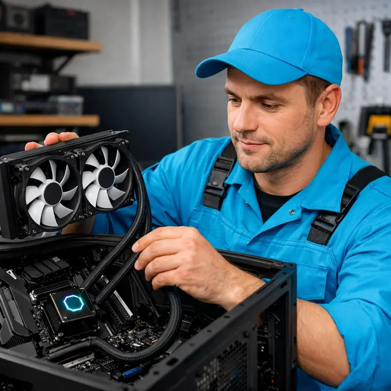 Установка водяного охлаждения на компьютер в Истре