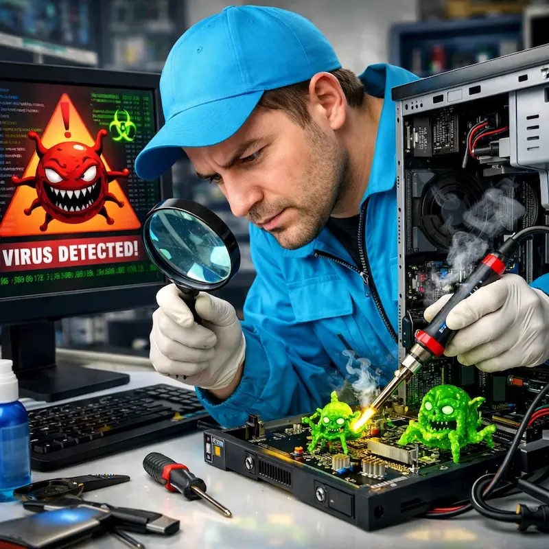 Вылечить компьютерный вирус в Истре